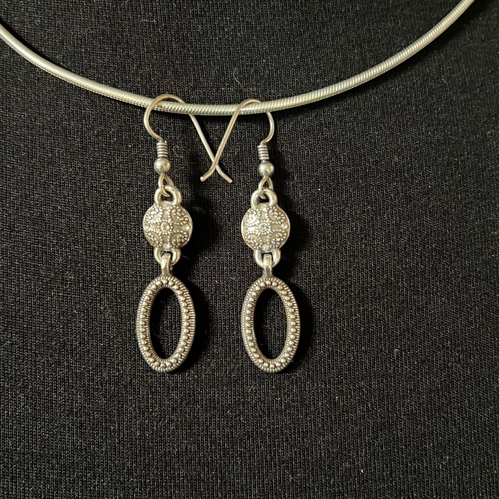 Brighton Retired Crystal Marcasite French Wire Earrings